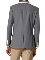 Double-Breasted Jacket in Stretch Cotton Canvas