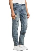 Scribble Mid-Rise Slim Jeans