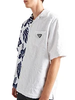 Double Match Short-Sleeved Heavy Cotton Shirt