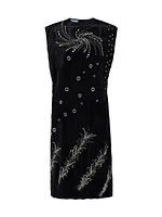 Embroidered Velvet Dress