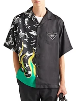 Double Match Silk Twill Shirt
