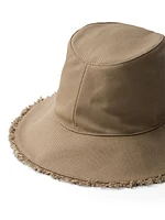 Wide Brimmed Drill Bucket Hat