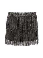 Miniskirt with Metal Chain Fringe