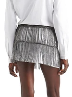 Miniskirt with Metal Chain Fringe