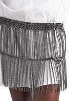 Miniskirt with Metal Chain Fringe