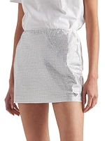 Embroidered Jersey Miniskirt