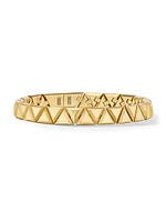 Faceted Link Triangle Bracelet 18K Yellow Gold, 7.5MM