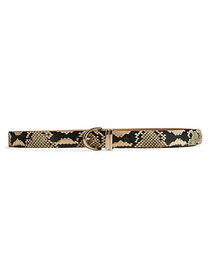 The Bambi Python-Embossed Leather Belt