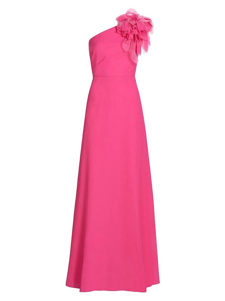 Allegra Asymmetric Chiffon Gown