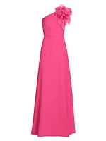 Allegra Asymmetric Chiffon Gown