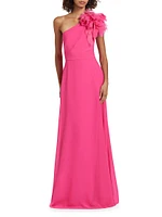 Allegra Asymmetric Chiffon Gown