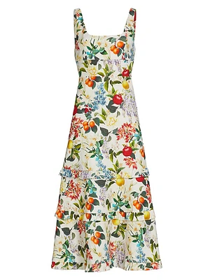 Caterina Printed Tiered Midi-Dress