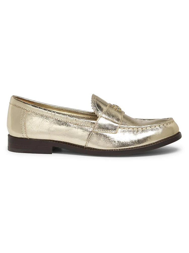 Classic Metallic Leather Loafers