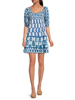 Tamara Printed Cotton Minidress