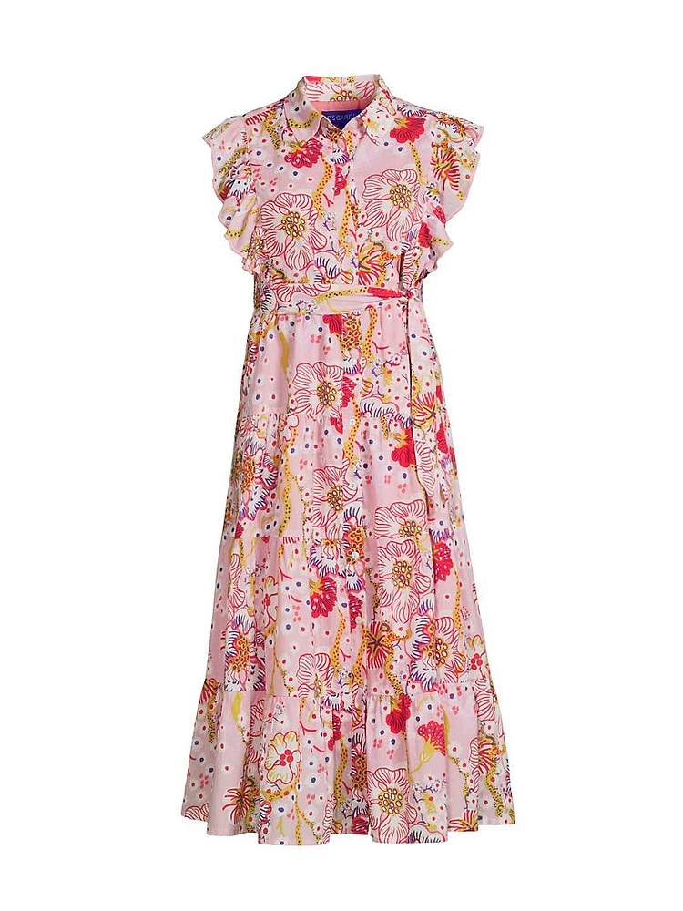 Ernestine Floral Print Midi Shirtdress