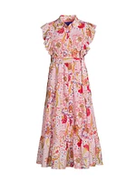 Ernestine Floral Print Midi Shirtdress