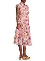 Ernestine Floral Print Midi Shirtdress