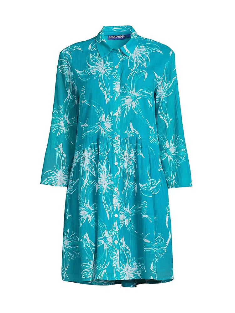 Deauville Crinkle Mini Shirtdress