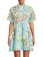 Vibeka Floral Mini Shirt Dress