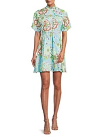 Vibeka Floral Mini Shirt Dress