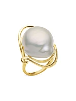 Zagora Indie 24K-Gold-Plated & Cultured Freshwater Pearl Ring