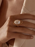 Zagora Indie 24K-Gold-Plated & Cultured Freshwater Pearl Ring