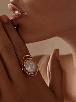 Zagora Indie 24K-Gold-Plated & Cultured Freshwater Pearl Ring