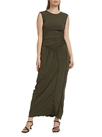 Kimberly Ruched Sleeveless Maxi Dress