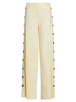 Carter Wide-Leg Button Detail Trousers