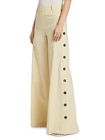 Carter Wide-Leg Button Detail Trousers