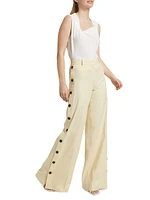 Carter Wide-Leg Button Detail Trousers