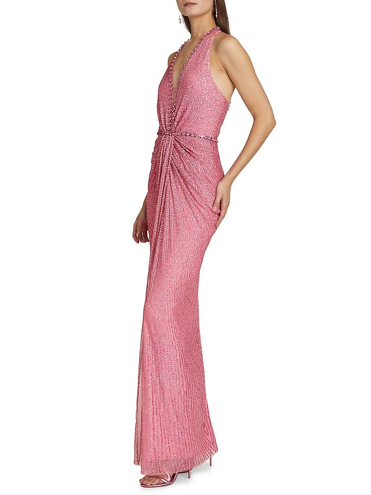 Summer Party Petunia Beaded Gown