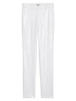 Prune Sequined Straight-Leg Suit Pants