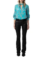 Chains Silk Button-Front Shirt