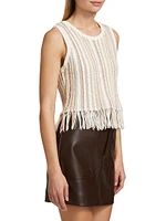 Collins Fringe-Trimmed Knit Tank Top