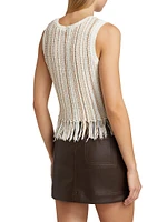 Collins Fringe-Trimmed Knit Tank Top