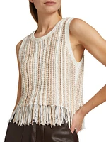 Collins Fringe-Trimmed Knit Tank Top