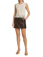 Collins Fringe-Trimmed Knit Tank Top