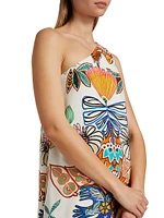 Jae Graphic Silk One-Shoulder Maxi Dress