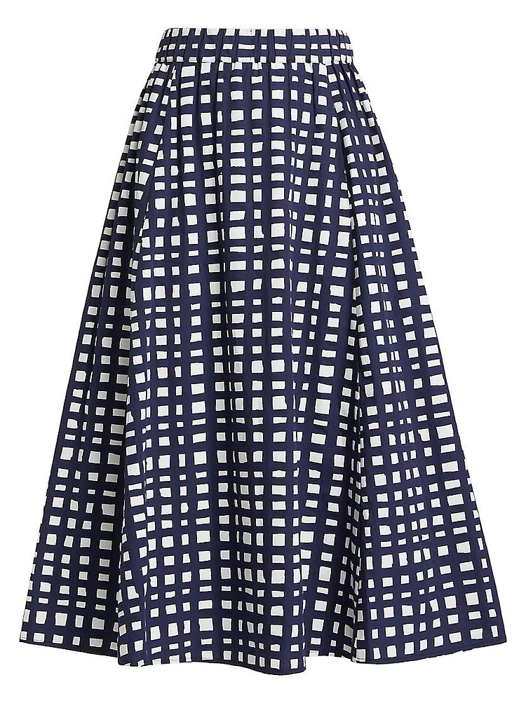 Sasha Geometric Cotton A-Line Skirt