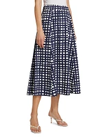 Sasha Geometric Cotton A-Line Skirt