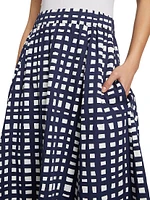 Sasha Geometric Cotton A-Line Skirt