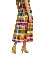 Sasha Plaid Cotton A-Line Skirt