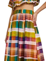 Sasha Plaid Cotton A-Line Skirt