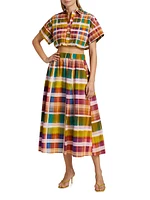 Sasha Plaid Cotton A-Line Skirt