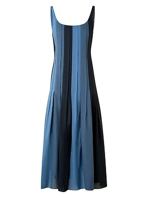 Paneled Tuck A-Line Dress