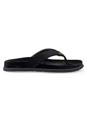 Velvet Thong Flip-Flops