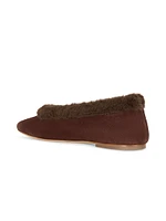 Alba Faux Fur-Trimmed Ballet Flats