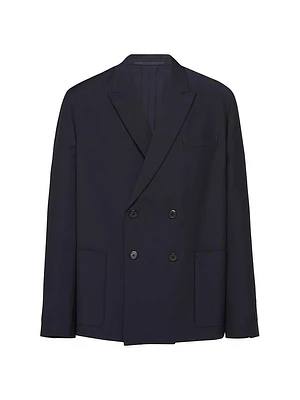 Double-Breasted Mohair Wool Jacket