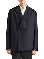 Double-Breasted Mohair Wool Jacket